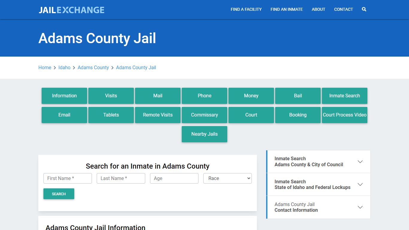 Adams County Jail Roster Lookup, ID, Inmate Search